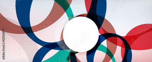 Ring geometric shapes, o letter repetition wallpaper. Abstract background for business or technology presentations, internet posters or web brochure covers