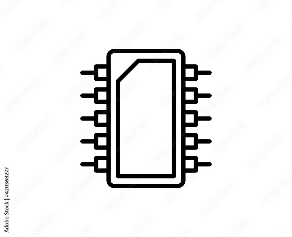 Chip line icon. Vector symbol in trendy flat style on white background. Web sing for design. Chip line icon. Vector symbol in trendy flat style on white background. Web sing for design.