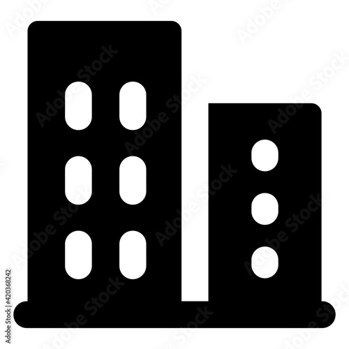 
A modern architecture icon, glyph style of office vector 

