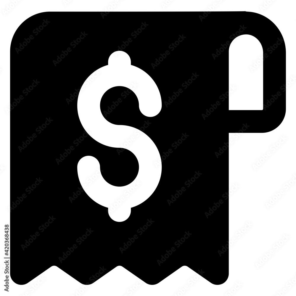 Dollar on page denoting concept of bill icon
Dollar on page denoting concept of bill icon