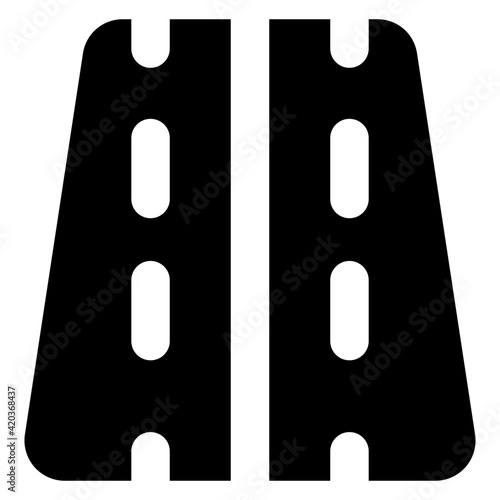 
A filled design of carpeted road icon

