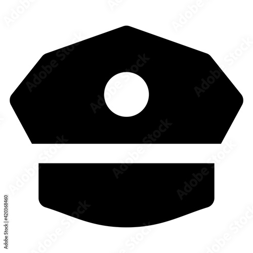 
Modern style icon of cop cap, headwear accessory 

