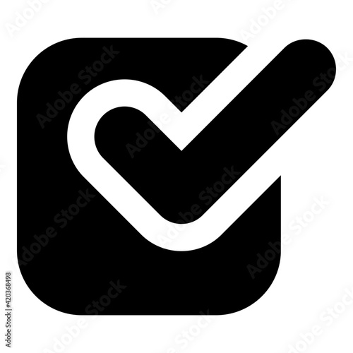 
Glyph icon of checklist, tick mark on paper 

