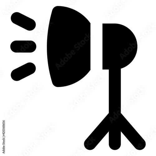 
Searchlight, spotlight icon of glyph style

