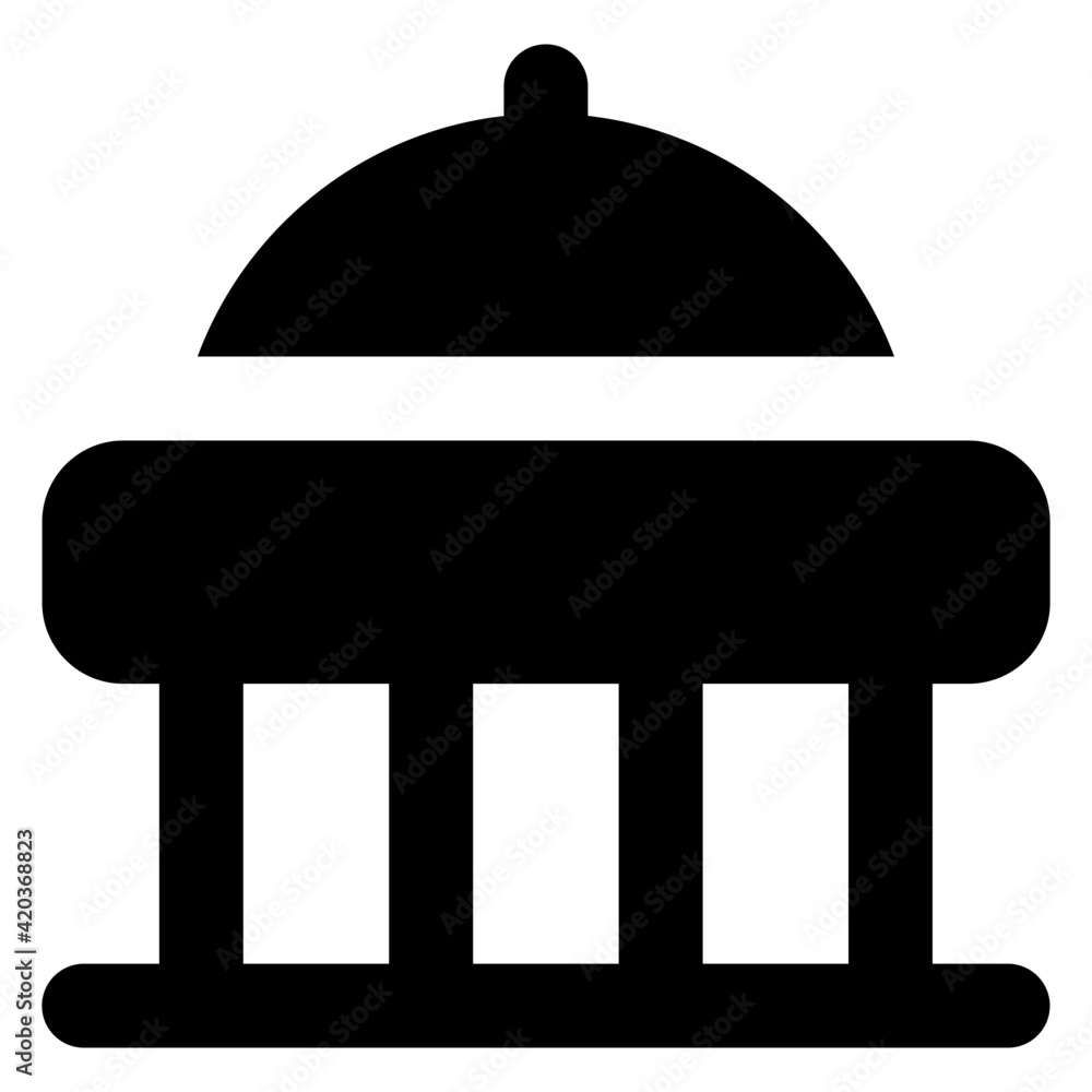 Fototapeta premium Washington hall, solid icon of capital building