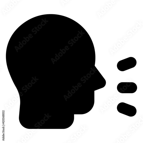 
Seasonal viral disease, solid icon of cough 

