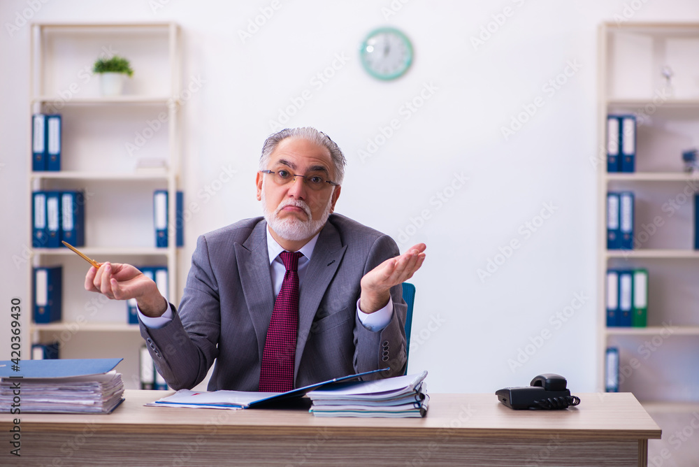 Experienced male employee working in the office Experienced male employee working in the office