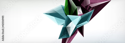 Vector 3d triangles and pyramids abstract background for business or technology presentations, internet posters or web brochure covers
