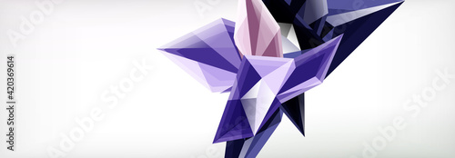 Vector 3d triangles and pyramids abstract background for business or technology presentations, internet posters or web brochure covers