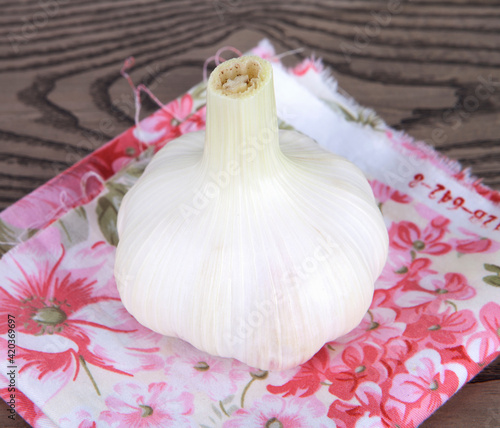 Garlic on the cloth photo