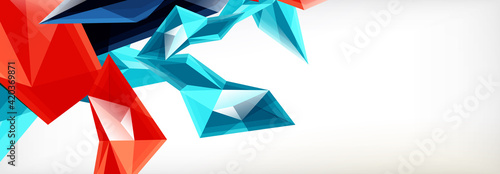 Vector 3d triangles and pyramids abstract background for business or technology presentations, internet posters or web brochure covers