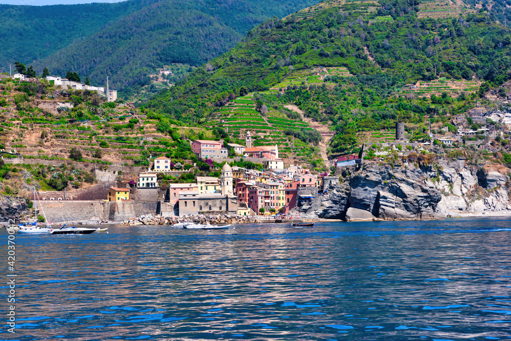 Cityscape of Vernazza, Liguria, Cinque terre, Italy
