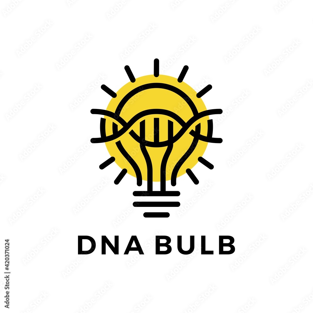 DNA bulb idea think strain helix logo vector icon illustration DNA bulb idea think strain helix logo vector icon illustration