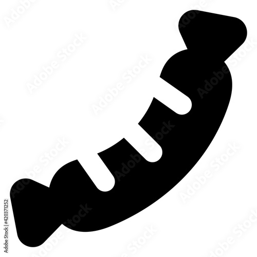 
An icon of sausage in editable style 

