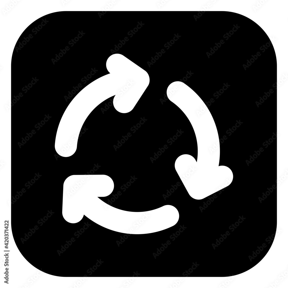 Three rotating arrows, concept of recycling arrows icon
Three rotating arrows, concept of recycling arrows icon