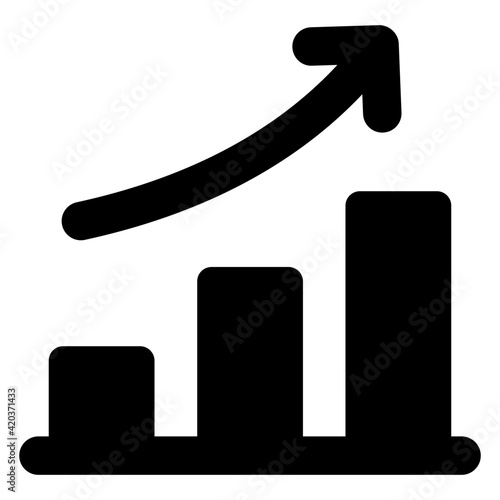 
Growth chart on hand denoting concept of analytical care icon

