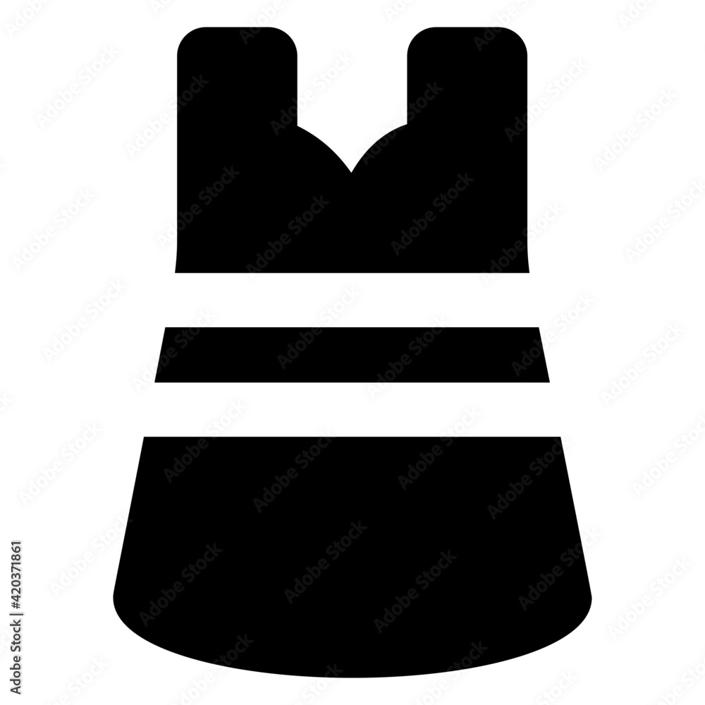Women fashion clothing icon, vector design of frock
Women fashion clothing icon, vector design of frock