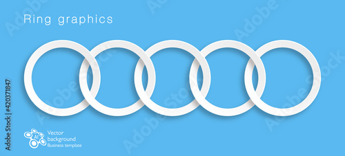 5 connected rings. Design element. Vector graphics. photo