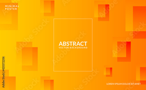 Abstract orange shapes Vector Background 3D Paper Art Style For Cover Design, Book Design, Poster, Flyer, Banner, Website Backgrounds or Advertising