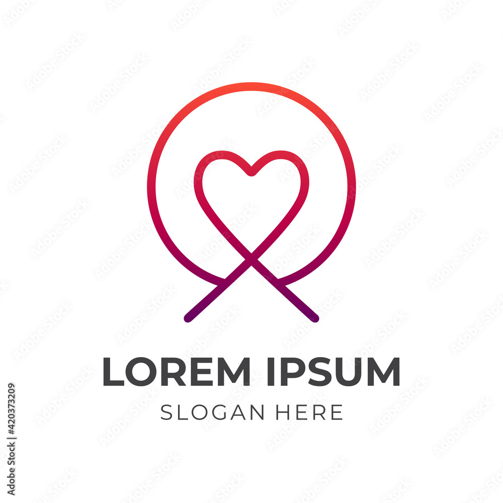 love logo concept with flat colorful style love logo concept with flat colorful style