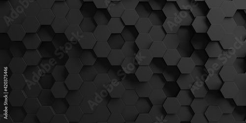 Chrome Metallic Hexagon Glossy Futuristic Background © VERSUSstudio