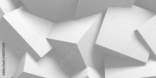 White cubes structure. Abstract futuristic background.