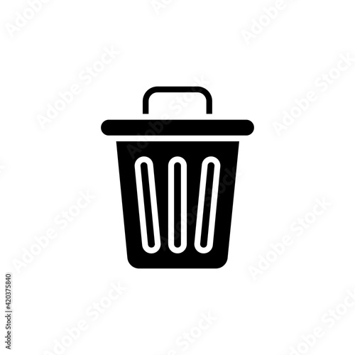 Dustbin icon in vector. Logotype