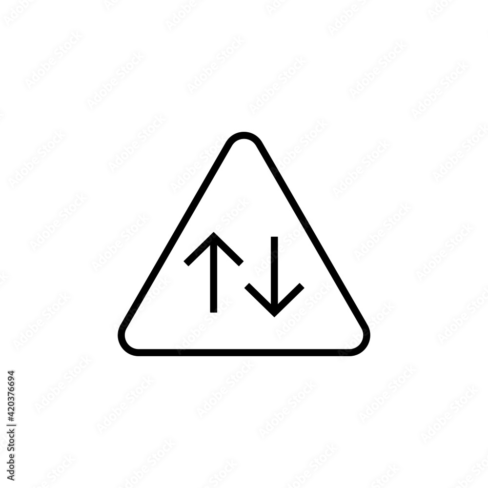 two way icon, vector road sign icon, isolated on white background two way icon, vector road sign icon, isolated on white background