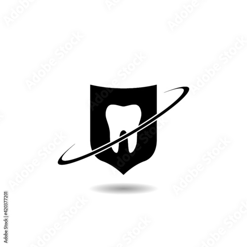Dental protection icon with shadow