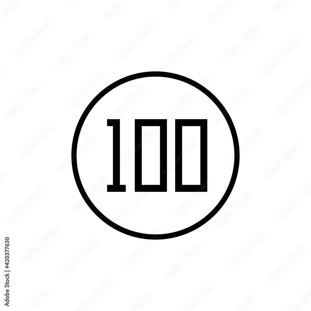 100kph speed limit sign, Speed Limit 100 Traffic Sign icon, isolated on white background 100kph speed limit sign, Speed Limit 100 Traffic Sign icon, isolated on white background