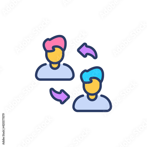 Peer To Peer icon in vector. Logotype