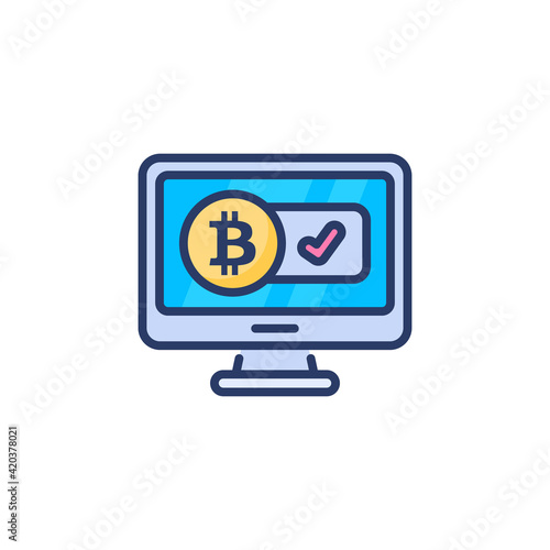 Wallpaper Mural Bitcoin Accepted icon in vector. Logotype Torontodigital.ca