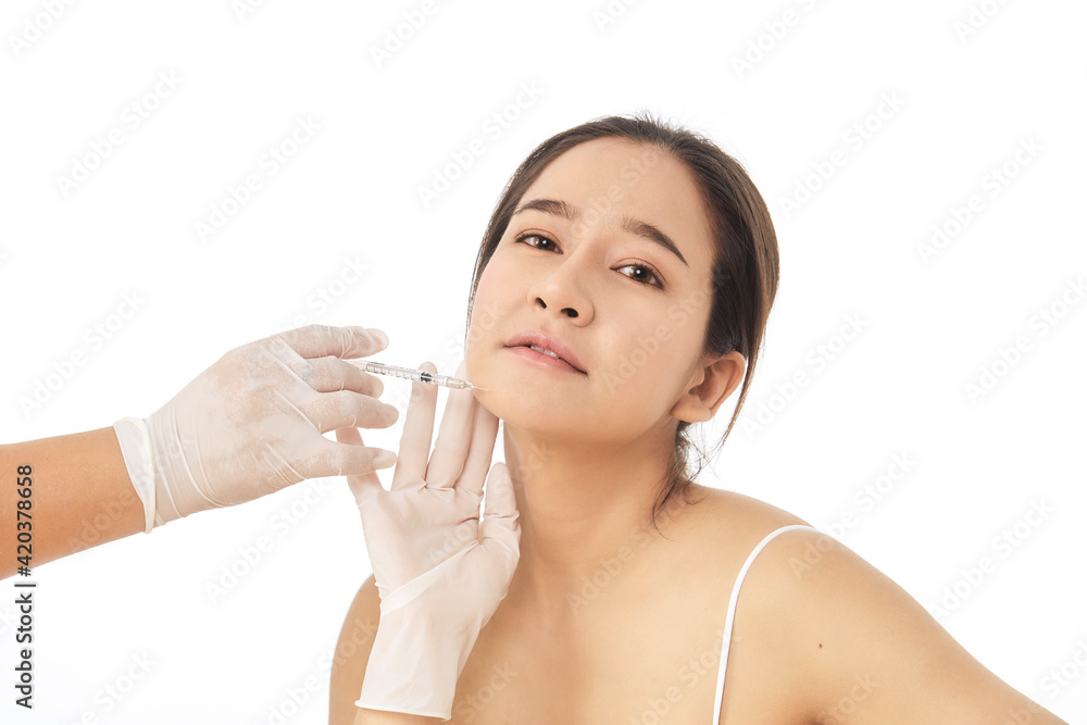 Beautiful woman gets injections. Cosmetology Beautiful woman gets injections. Cosmetology