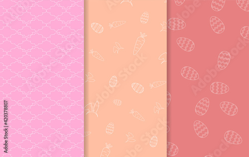Hand Painted Easter Seamless Patterns Textures 