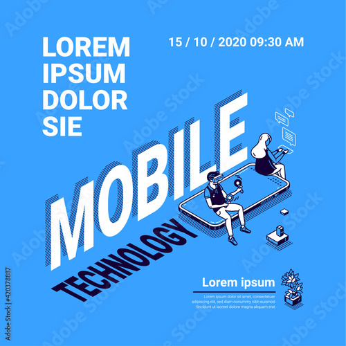 Vector banner of mobile technology