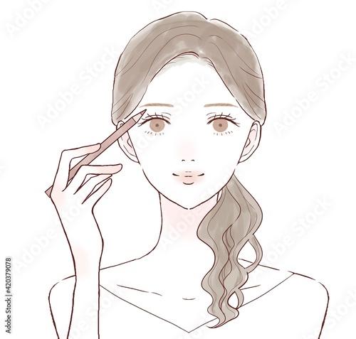 女性　メイク　アイブロウ　眉毛