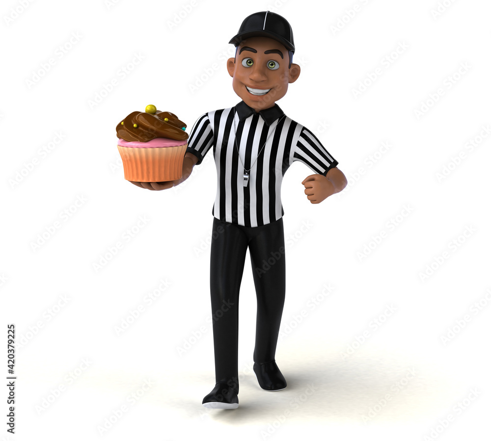 Fun 3D Illustration of an american Referee Fun 3D Illustration of an american Referee