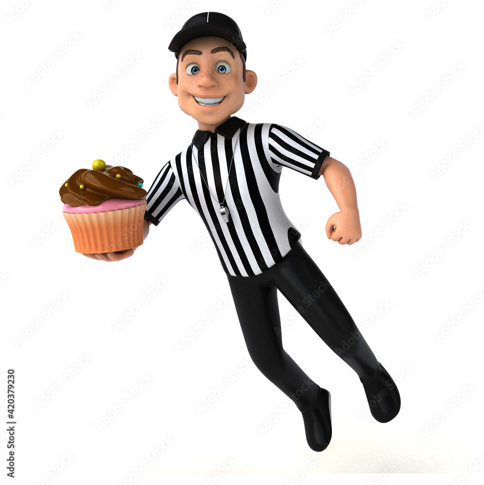 Fun 3D Illustration of an american Referee Fun 3D Illustration of an american Referee