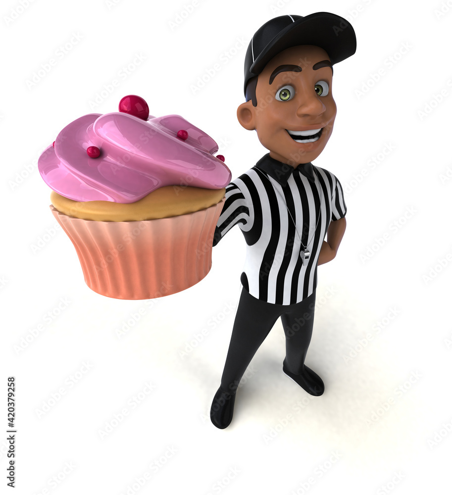 Fun 3D Illustration of an american Referee