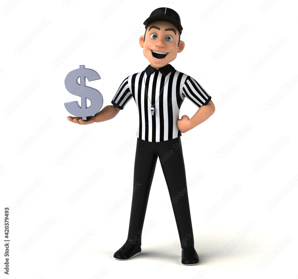 Fun 3D Illustration of an american Referee Fun 3D Illustration of an american Referee