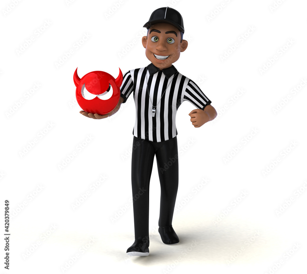 Fun 3D Illustration of an american Referee Fun 3D Illustration of an american Referee