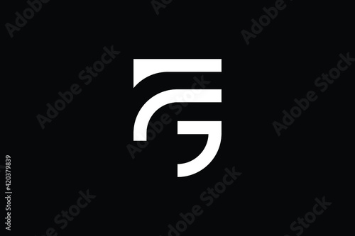 FG logo letter design on luxury background. GF logo monogram initials letter concept. FG icon logo design. GF elegant and Professional letter icon design on black background. G F FG GF