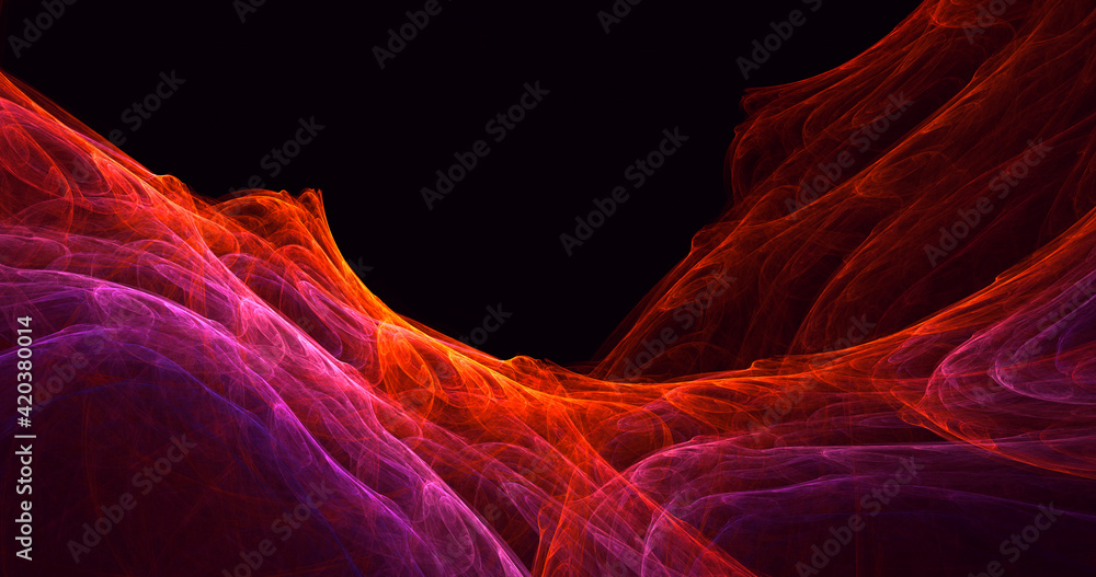 Obraz premium 3D rendering abstract multicolor fractal light background