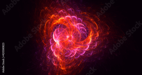 3D rendering abstract colorful fractal light background