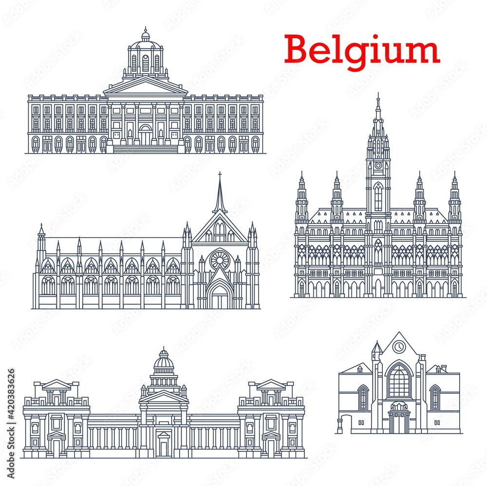 Belgium landmarks, buildings architecture Brussels
