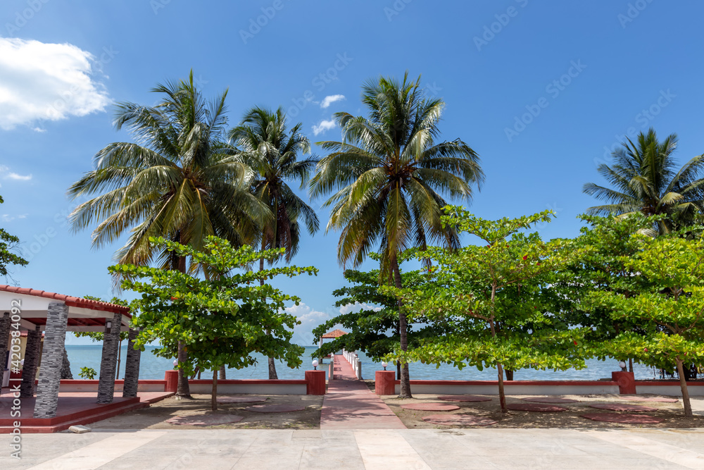 Beach resort at beach in Manzanillo in Cuba