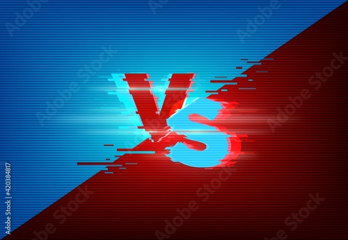 Versus background with glitch on screen effect