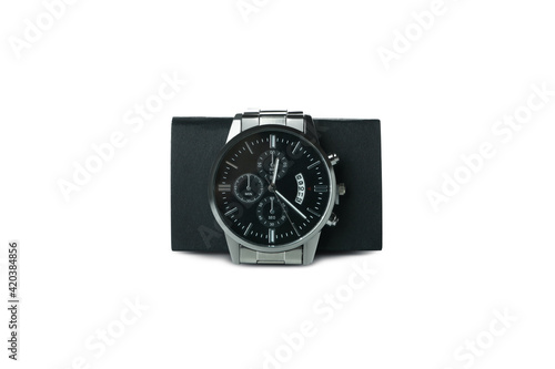 Male wrist watch isolated on white background