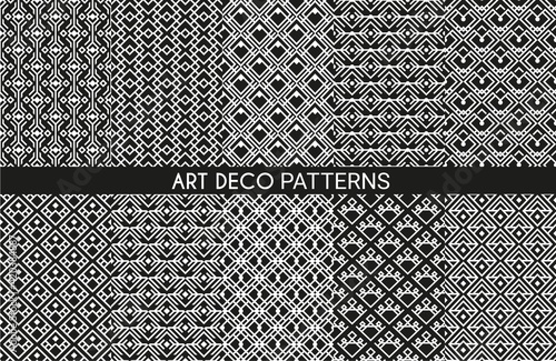 Art deco pattern backgrounds, geometric vintage