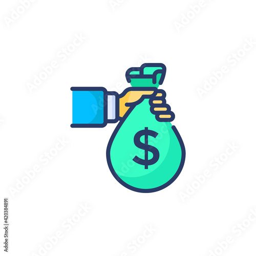 Take Bribe icon in vector. Logotype